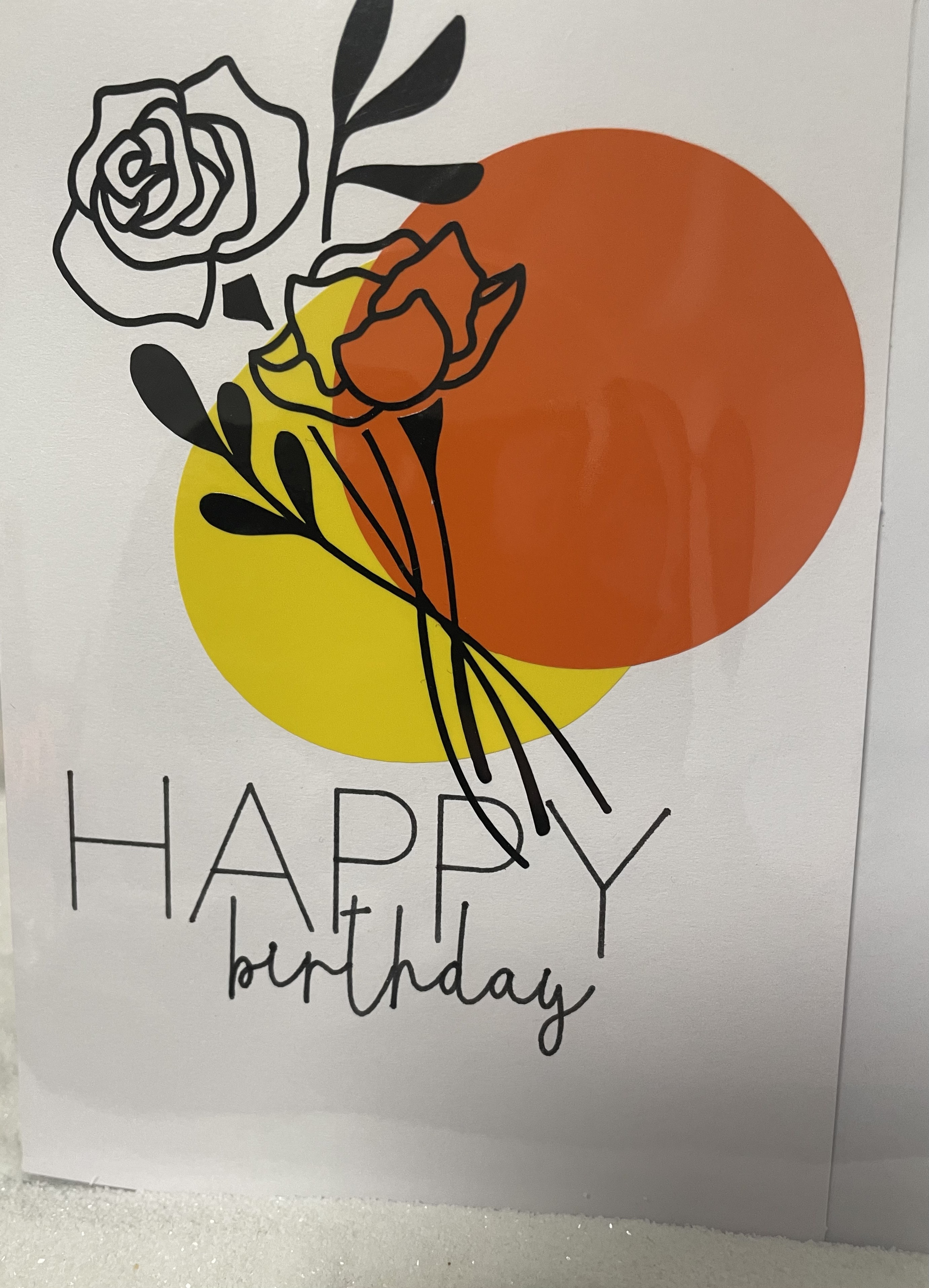 Geburtstagskarte "Happy Birthday" mit Blumen